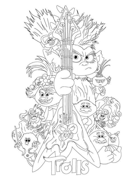 Personajes De Trolls World Tour Para Colorear Imprimir E Dibujar