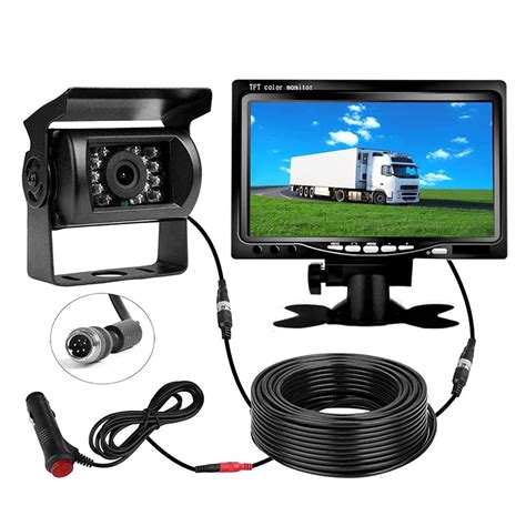 Car Reversing Camera Kit 7 Tft Lcd Screen Hd Monitor 12v 24v Parking