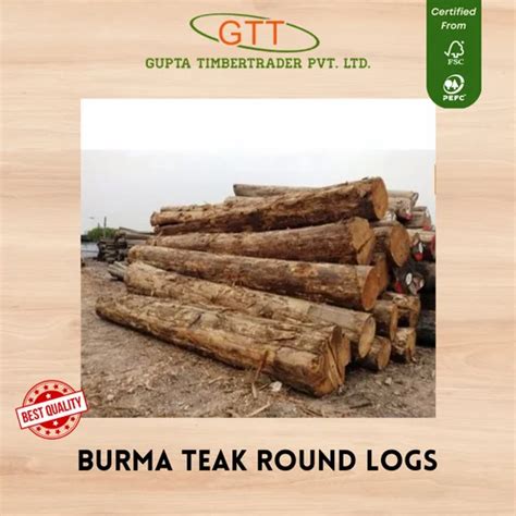 Brown Burma Teak Round Logs At Rs 1200square Feet In New Delhi Id 20897219897