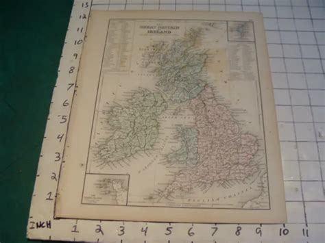 Vintage Original 1866 Mitchell Map Great Britain Ireland 30 Aprox 10