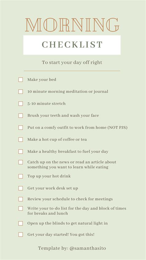 Morning Checklist For A Productive Day Self Improvement Tips Self