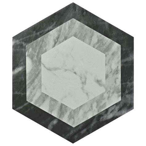 Merola Tile Classico Bardiglio Hexagon Geo 7 In X 8 In Porcelain