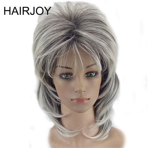 Hairjoy Women Shag Wig Layered Curly Hair Medium Length Synthetic