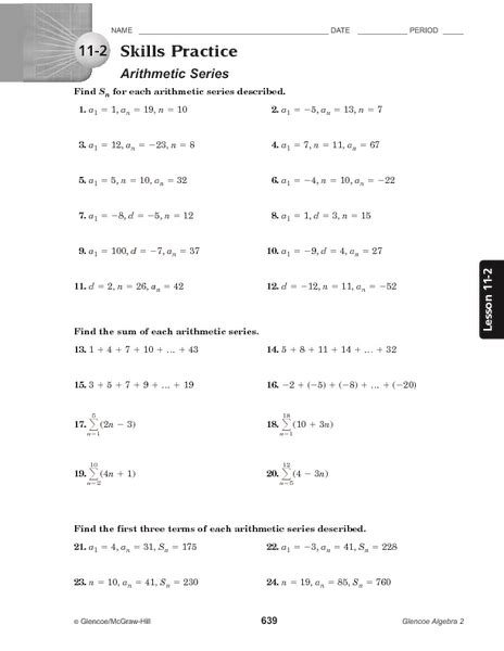 In this arithmetic sequences worksheet, students solve 45 short answer, multiple choice, and graphing problems. Arithmetic Sequence Worksheet Algebra 1 - business form ...