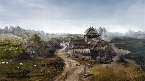 Wallpaper Landscape Video Games Village Concept Art The Witcher