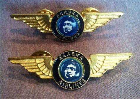 Lot Of Two Alaska Airlines Pilot Wings Metal Lapel Pin Pins New
