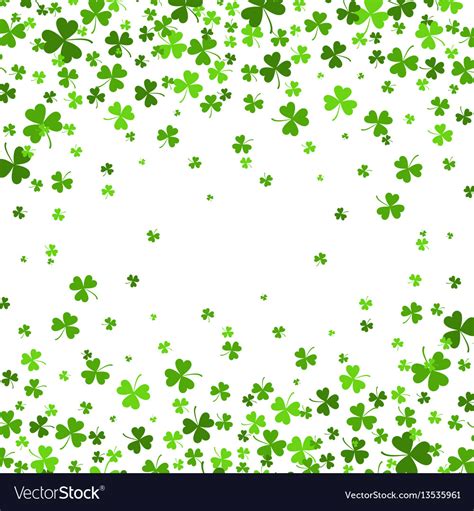 Saint Patrick S Day Border With Green Four And Vector Image