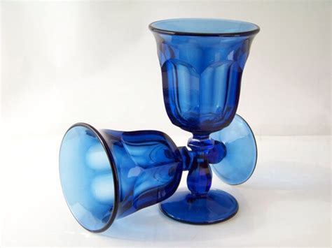 Vintage Cobalt Blue Goblets
