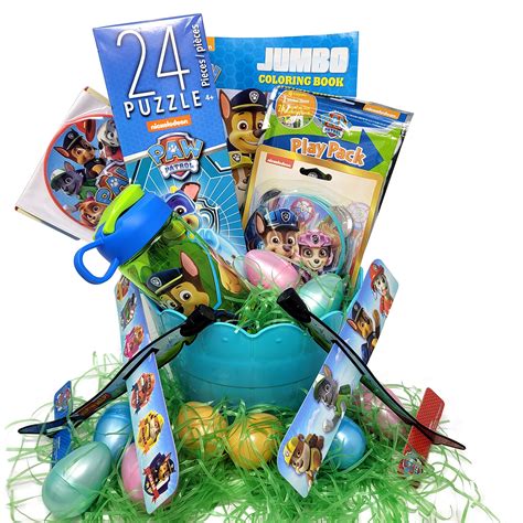 Chase And Marshall Paw Patrol Easter Basket Pre Filled With Marshall Or