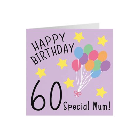Mum 60th Birthday Card Happy Birthday 60 Special Mum Etsy Singapore