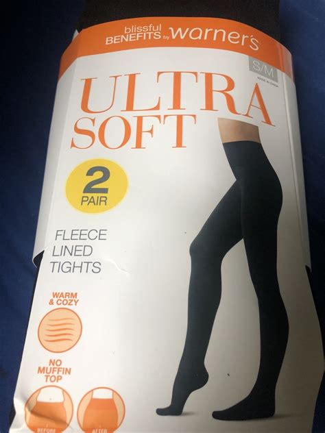 warners blissful benefits ultra soft 2 pr black fleece lined tights size s m 194882085818 ebay