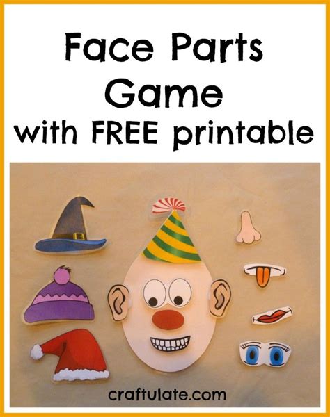 Face Parts Game With Free Printable Craftulate Activities For