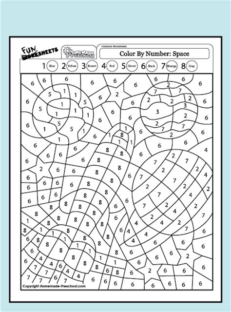 These coloring worksheets feature simple color by number instructions for young students who are either just learning their numbers or as a reward activity for older kids. Fun and Interactive Preschool Worksheets
