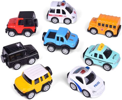 Fun Little Toys Pull Back Friction Powered Die Cast Car Vehicle Playset