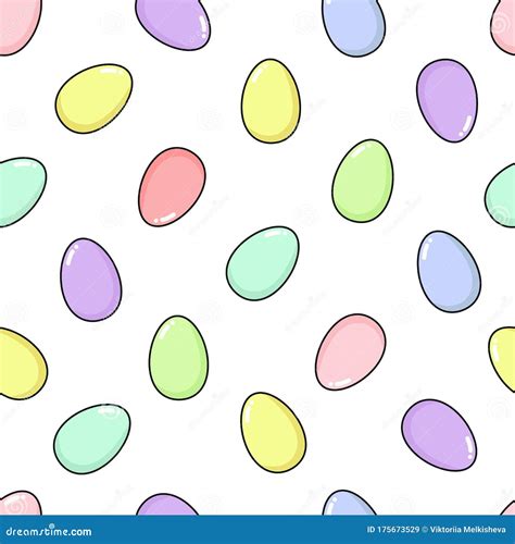 Happy Easter Seamless Pattern With Painted Eggs Fun Holiday Elements