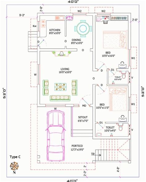 Parking area, garden, drawing room, living room, kitchen, toilet/ washroom, ots space. 1200 sq ft house plans india house front elevation design ...