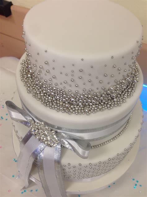 25th Silver Wedding Anniversary Cake