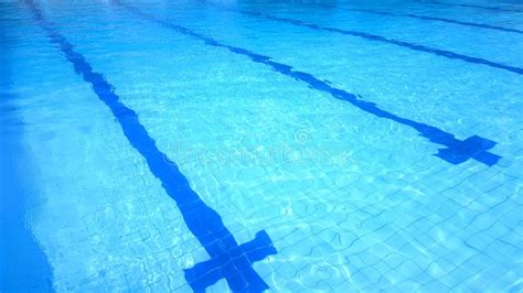 Swimming Pool Track Of The Swimming Sport Competition Field Stock Image