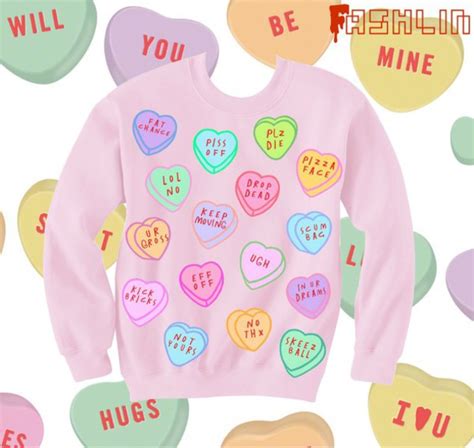 pink pastel goth pastel sweatshirt sweater candy heart wheretoget