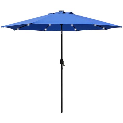 Maypex 9 Ft Solar Led Lighted Outdoor Patio Umbrella With Tilt And