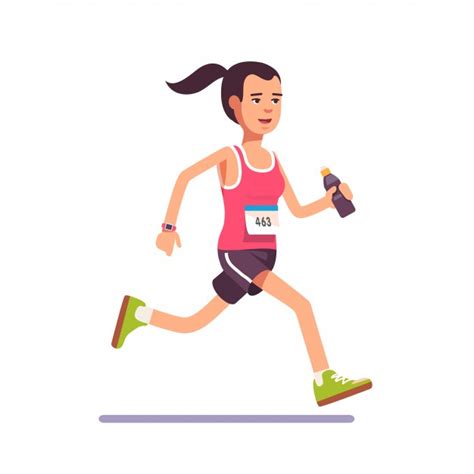 Download Free Vector | Young woman running a marathon