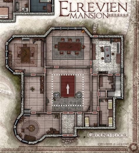Image Of The Elrevien Mansion Digital Download Fantasy City Map