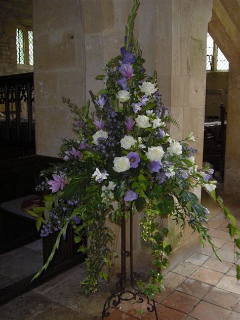White flower arrangements for church. church pedestal flower arrangements - Google Search ...