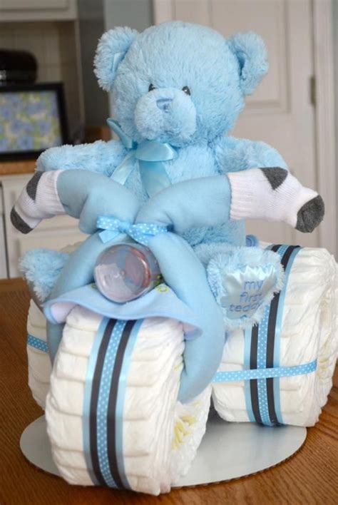 Tricycle Diaper Cake Boy Baby Shower Centerpiece New Daddy Etsy Diy