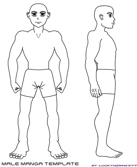 Torso light blue and rest brown. Manga Male Template by Luckymarine577 on DeviantArt
