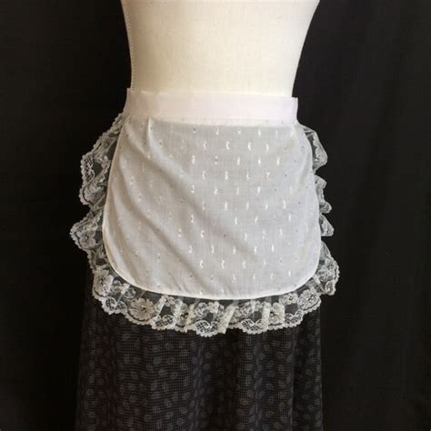 White Sparkly Lace Apron Silver Lace Ruffles Apron French Etsy