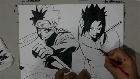 How To Draw Naruto Vs Sasuke Youtube