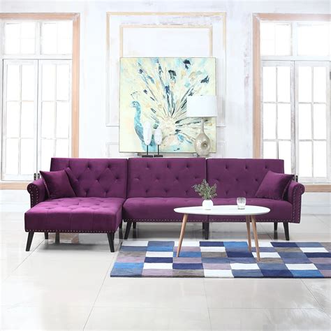 Buy Divano Roma Furniture Mid Century Modern Style Velvet Sleeper Futon