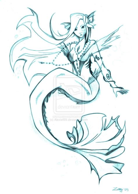 Mermaid By Alexiel99 On Deviantart Mermaid Artwork Mermaid Drawings
