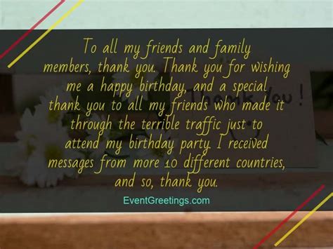Birthday Wishes Thank You Note Wording