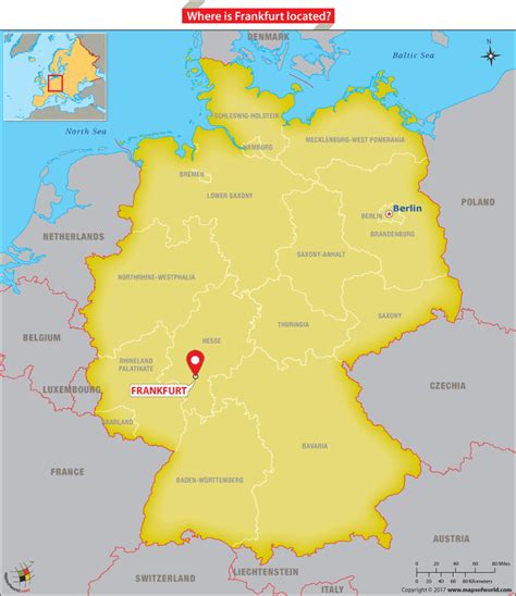 Frankfurt On Map Of Europe Vintage Map