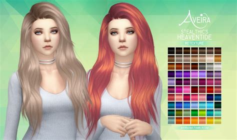 Aveira Sims 4 Stealthics Heaventide Hair Retextured Sims 4 Hairs