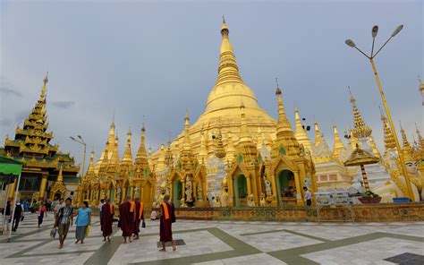 Sacred Buddhist Place Shwedagon Pagoda Yangon Myanmar Burma