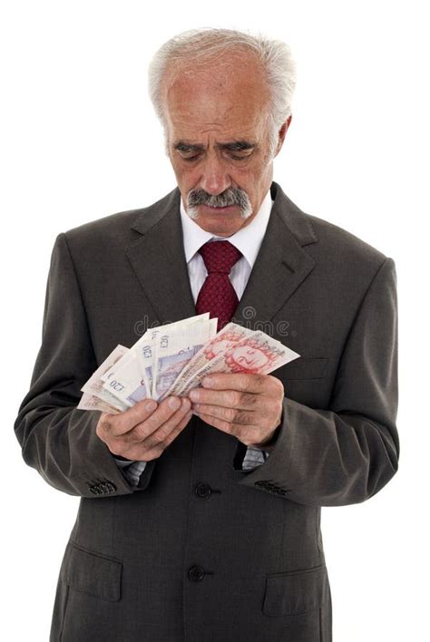 Senior Businessman Counting Money Stock Image Image 16180317