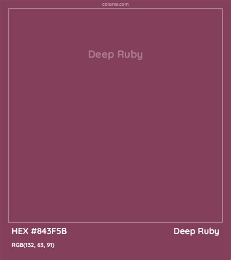 Deep Ruby Complementary Or Opposite Color Name And Code 843f5b