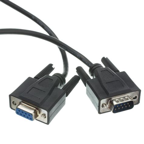 Serial Extension Cable Black Db9 Male To Db9 Female Rs232 Ul Rated 9 Conductor 11 25