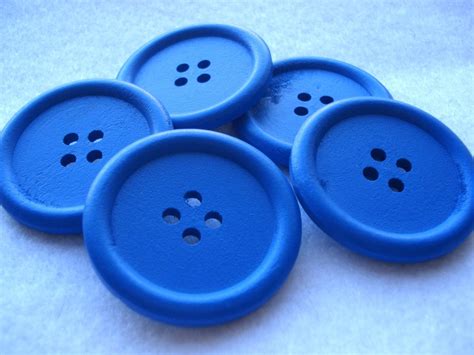 Mm Large Blue Buttons Pack Of Big Plain Blue Wood Buttons
