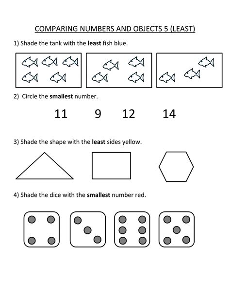 First Grade Math Worksheets Comparing Numbers