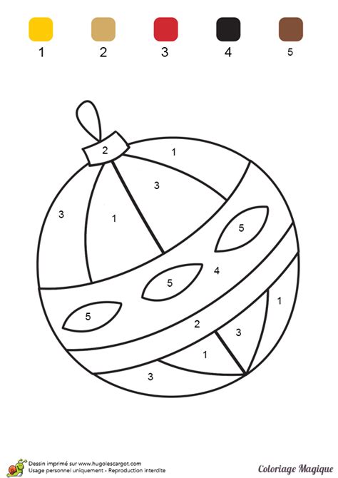 coloriage magique maternelle boule noel à imprimer sur hugolescargot