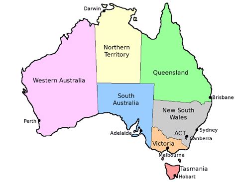 Map Of Australia States And Capitals Afp Cv