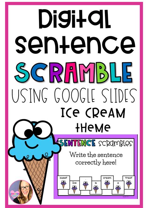 Digital Sentence Scramble Ice Cream Theme In 2020