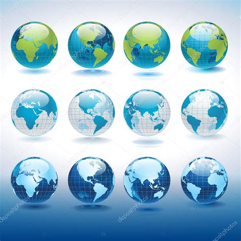Set Of Vector Globe Icons Stock Vector Image By ©variant 12715166