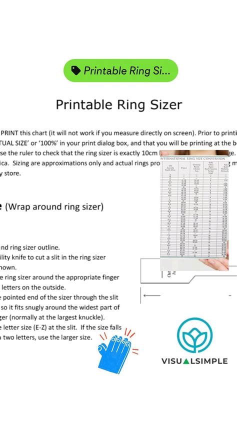 Various Ring Sizers Printables And Useful Size Chart Printables