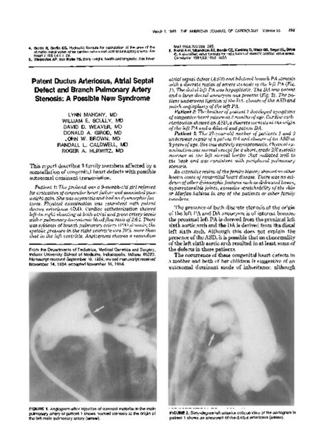 Pdf Patent Ductus Arteriosus Atrial Septal Defect And Branch
