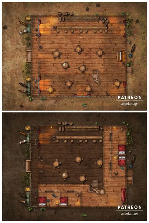 Western Wild West Saloon Animated Battle Map For Dnd Pathfinder Call