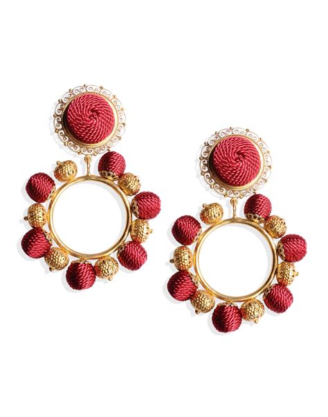 Dolce And Gabbana Earrings In Red Gold Lyst